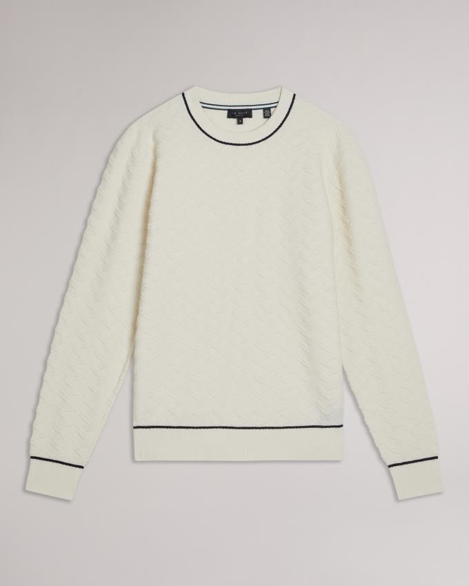 Pull Ted Baker Long Sleeve Chevron Knit Blanche Homme | PMH-66206629